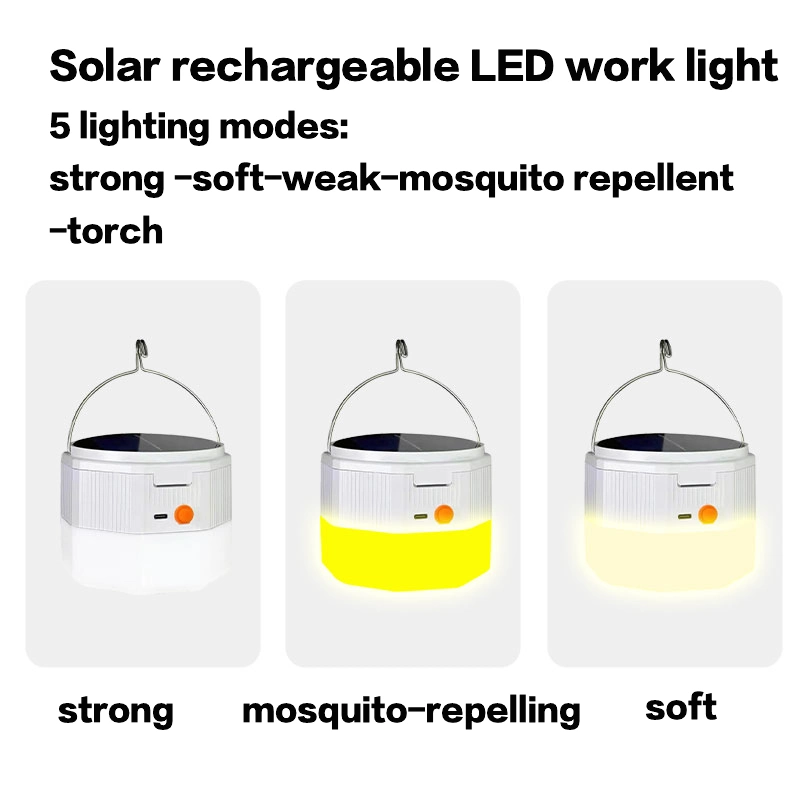 Portable Lightweight Camping Light LED Rechargeable Solar 55W