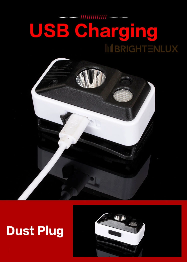 Brightenlu High Bright USB Rechargeable Mini Waterproof Solar COB LED Headlamp
