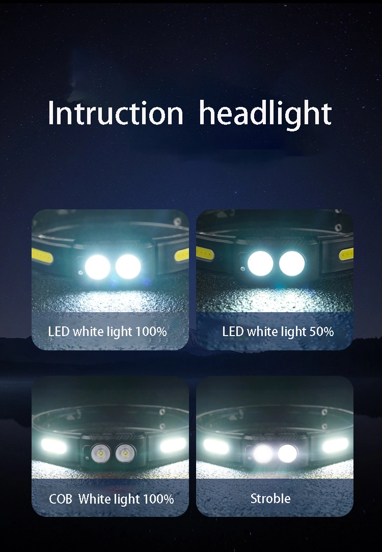 COB Multifunctional Floodlight Sensor Light Outdoor Riding Light Night Running Headlight