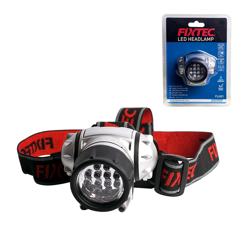 Fixtec 12+2LED Moving Head Light 4.5V Outdoor Flashlight Headlamps Adjustable Headband for Adults and Kids