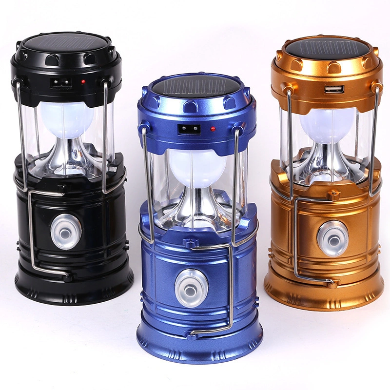 Portable LED Camping Lantern Xtauto Lightweight Waterproof Solar USB Rechargeable LED Flashlight Survival Kits