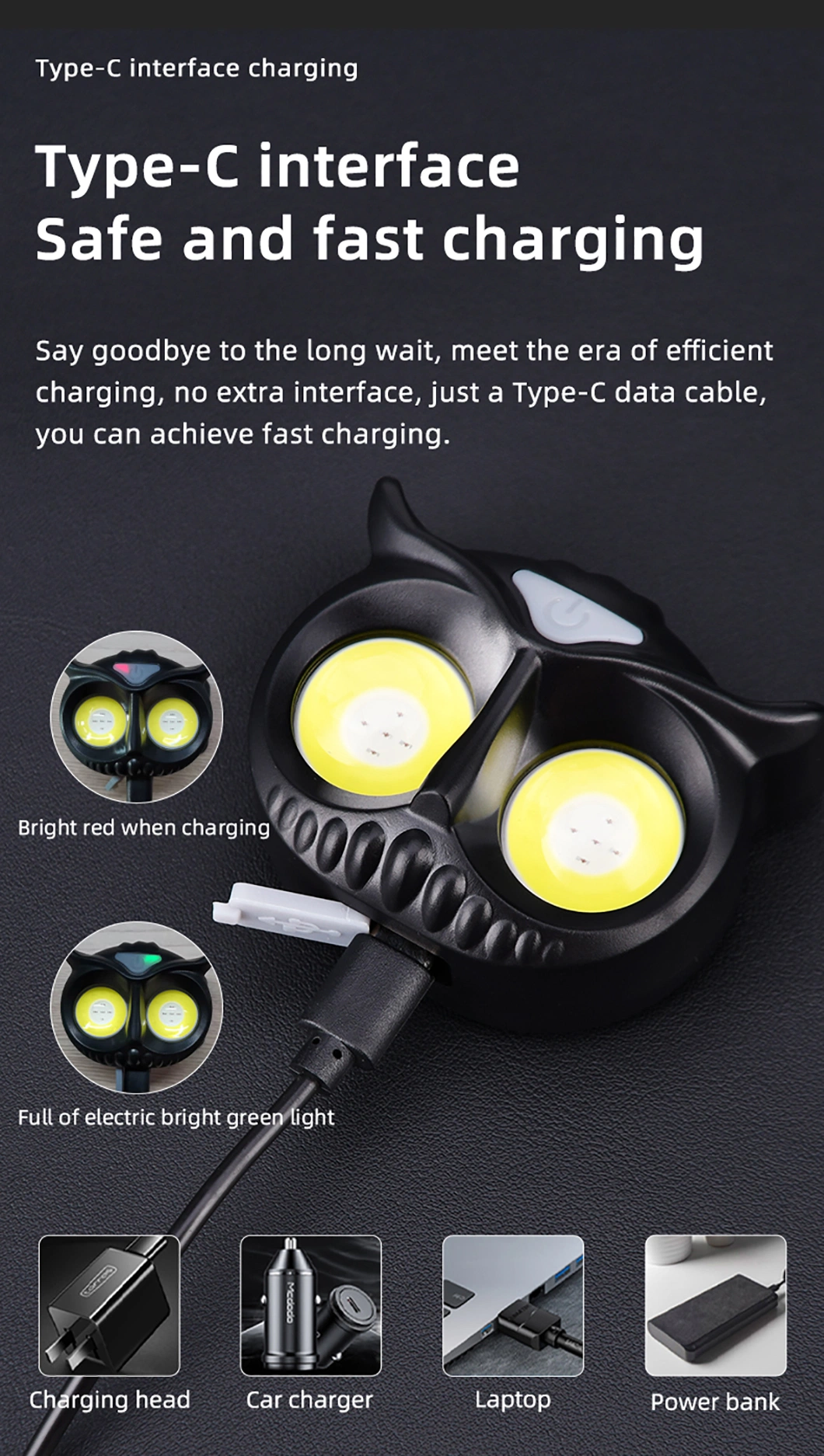 Jp Hot Portable Rotating Hunting Lights Magnet Flashlight Type-C Rechargeable COB LED Headlight Headlamp