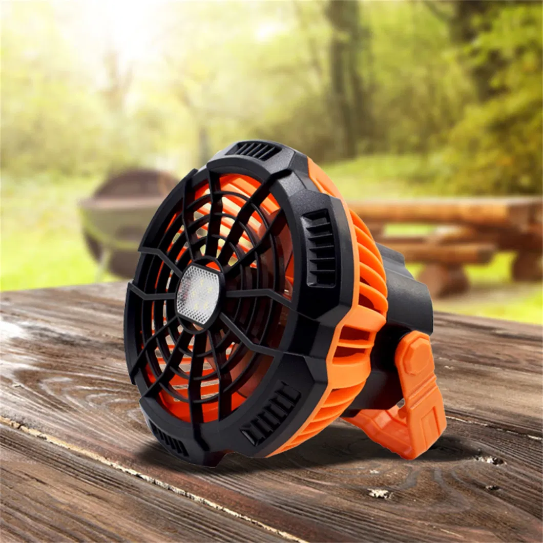 portable Camping Fan for Tents with LED Light Remote Control