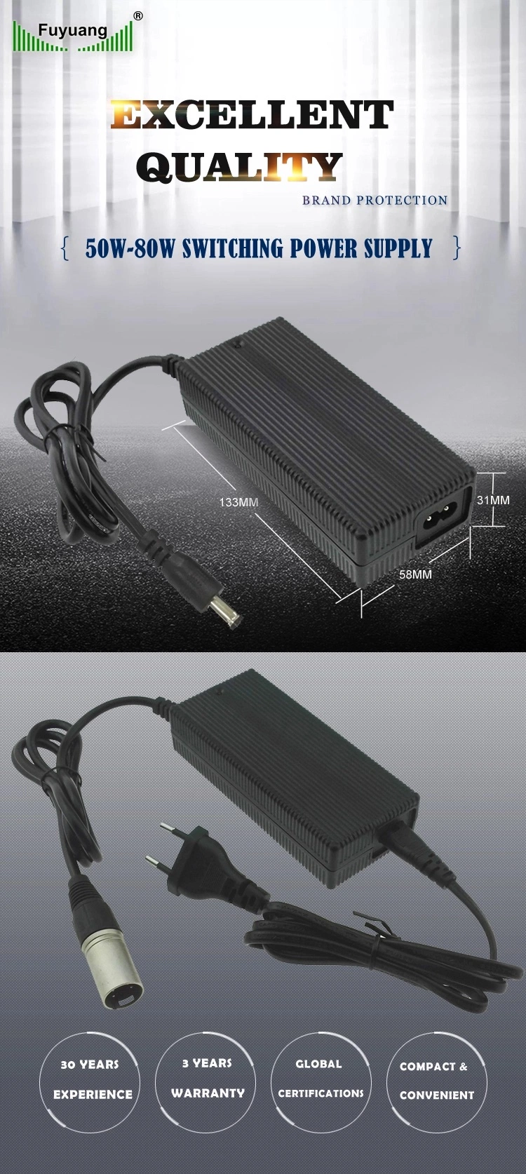 29.2V 3A Charger 8s 24V LiFePO4 Battery Charger for Electric Vehicle