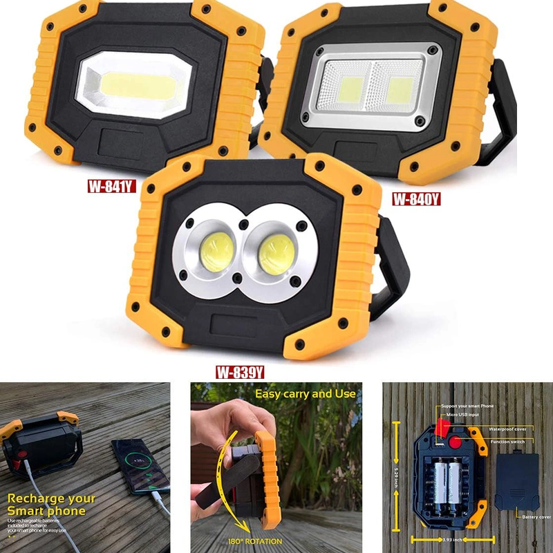 New Outdoor Camping Powerful COB LED Work Light Waterproof Searchlight Portable USB Rechargeable Work Lamp Flashlight Hand Emergency Light