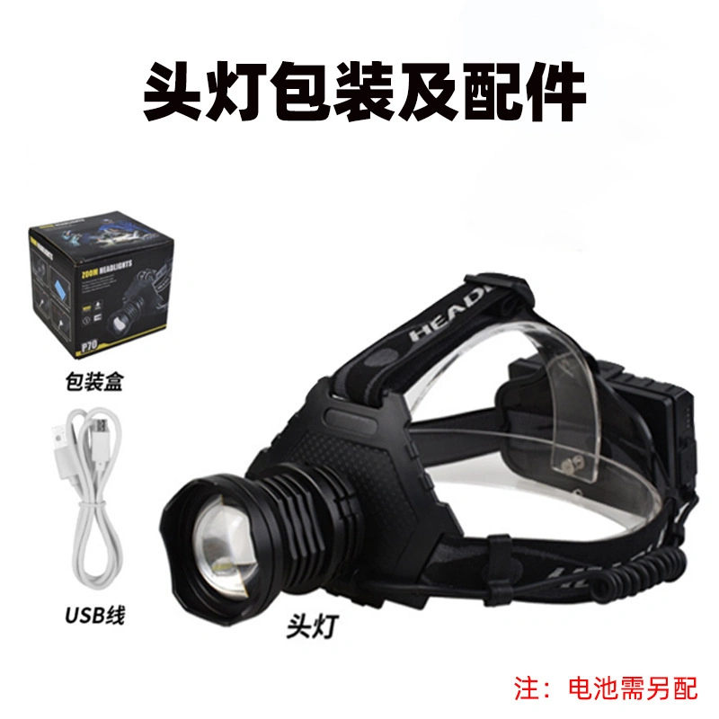 Strong Headlight 10W High Power P50 Light USB Rechargeable Zoom Riding Night Headlamp