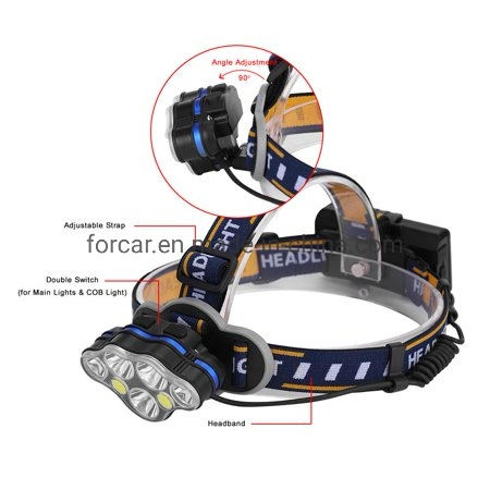 7 LED High Bright Headlight USB Rechargeable Head Torch Light for Outdoor Camping Hunting Head Lamp High Quality Flashing LED Headlamp