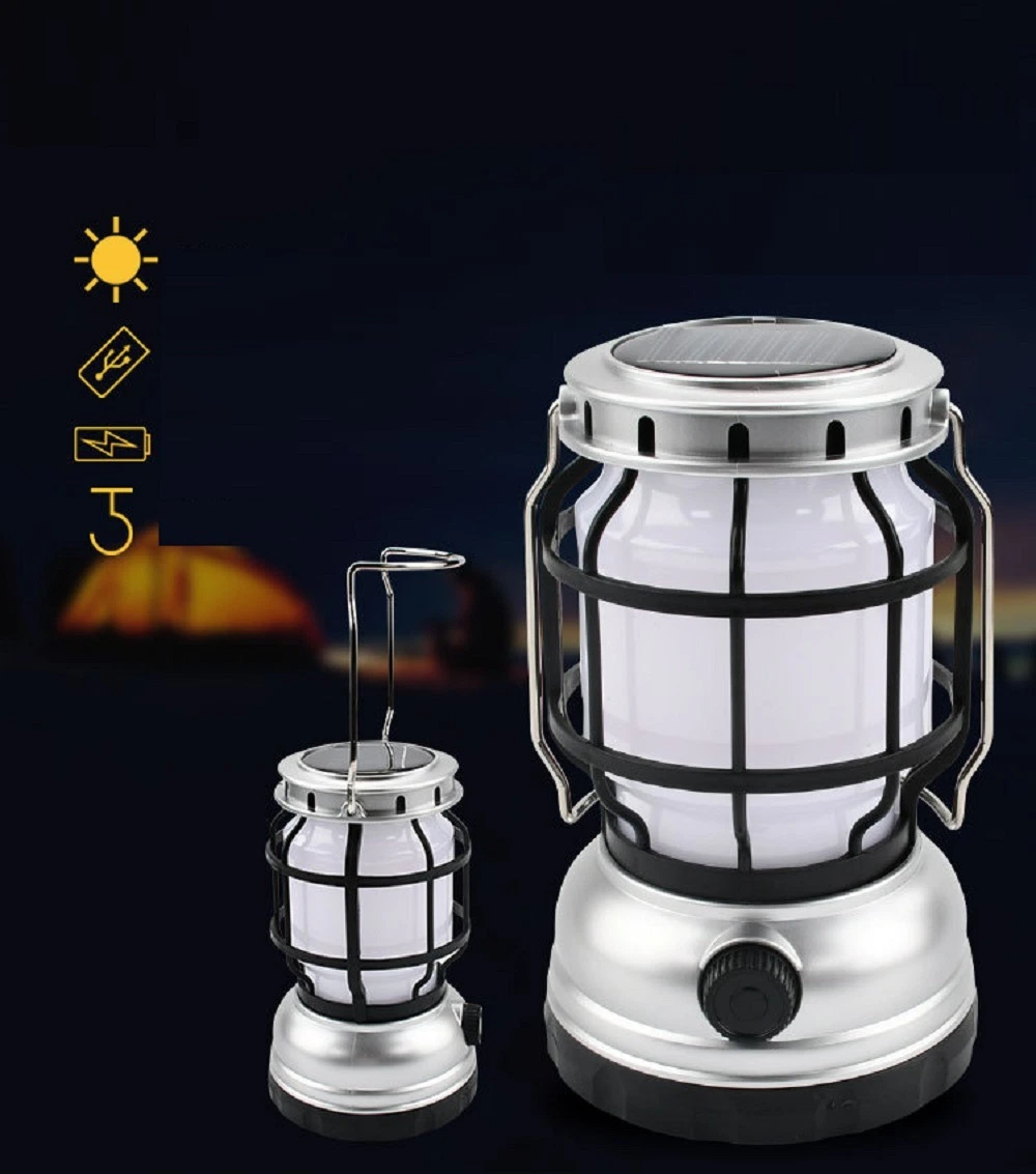 Camping Lamp LED Solar Barn Lantern USB Rechargeable Retro Classic Lamp Home Emergency Hand Light Ci18443