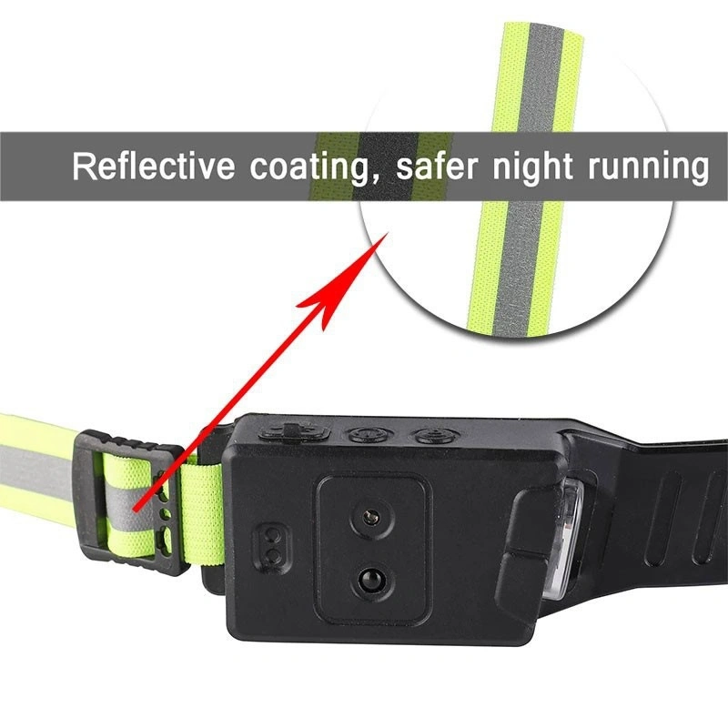 Factory Outdoor USB Rechargeable LED 270 Wide Beam Light Waterproof Head Lamp Smart Sensor Headlight for Camping Fishing