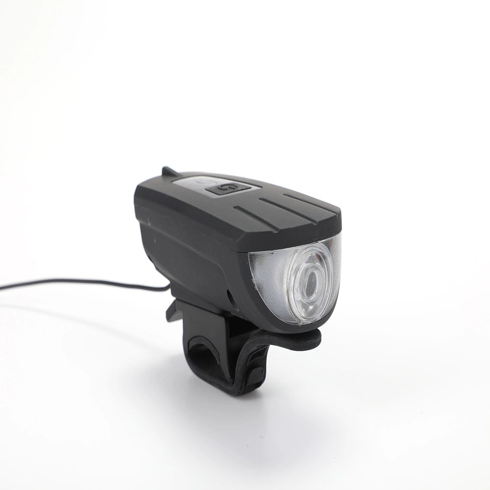 LED Headlamp Mounted on Bicycle Handlebar