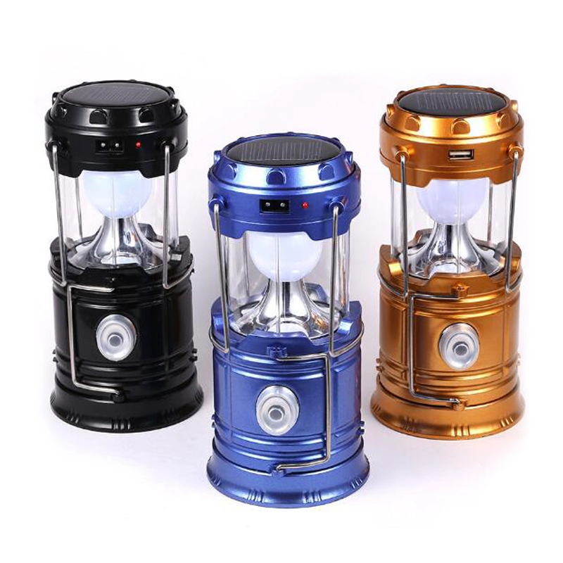 Charging Plastic Portable Telescopic Rechargeable Solar Folding Camping Lantern Outdoor Light