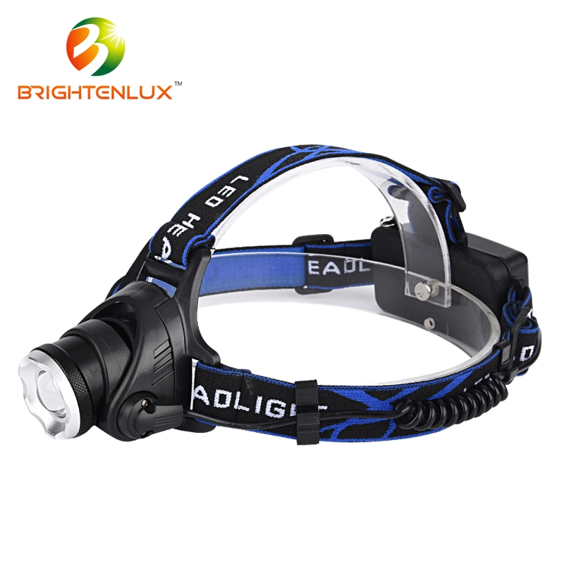 Brightenlux High Lumen 3 Modes Xml T6 Zoomable Rechargeable LED Headlamp for Outdoor Camping