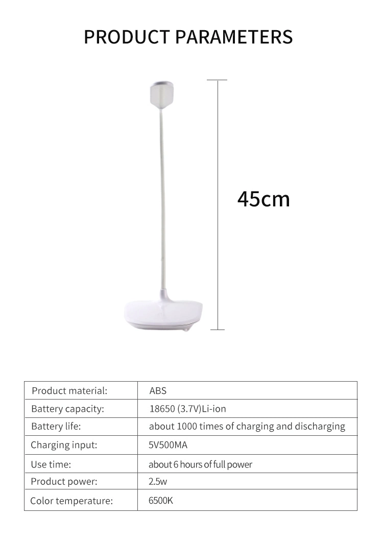 USB Rechargeable LED Table Reading Book Light for Students