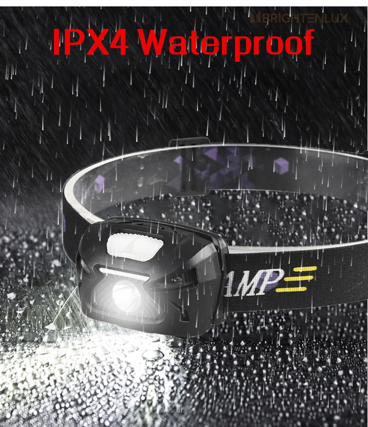 Brightenlux High Power Mini Tactical Waterproof Rechargeable 3 Modes Sensor LED Headlamp for Fishing Night Jogging