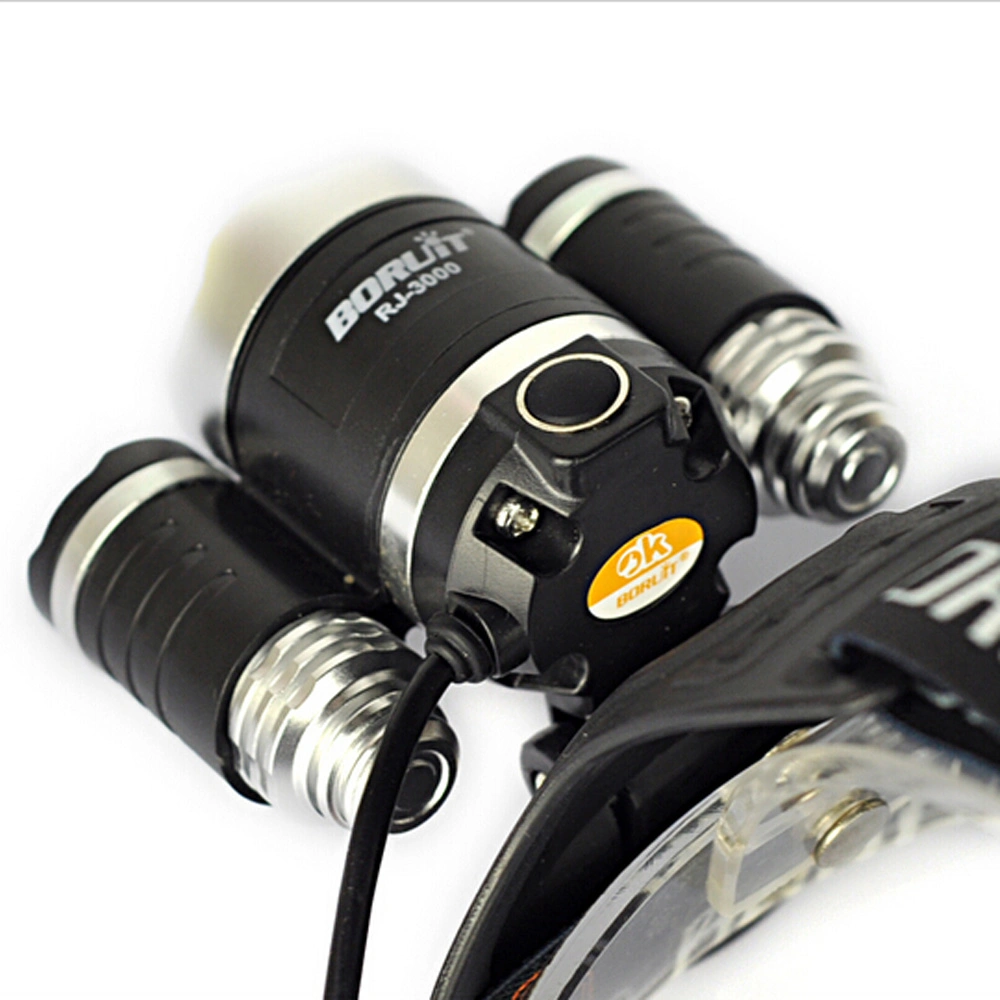 5000lm 3 LED Xml T6 +2 R5 UV Purple Light Headlamp 3 Mode UV Headlight for Bicycle Hunting