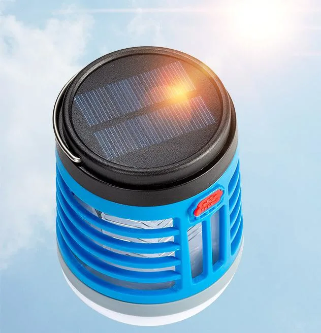 Outdoor Camping Lantern Hook Multifunction Solar Charging Electric Shock Ultraviolet Mosquito Killer Lamp with Bluetooth Function Rechargeable Camping Light