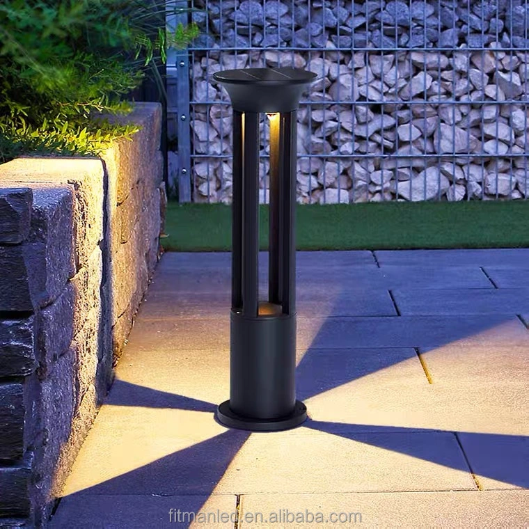 IP65 Waterproof Exterior Aluminum Bollard Garden LED Solar Lawn Lamp