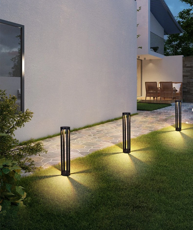 IP65 Waterproof Landscape Aluminum Exterior Bollard Garden LED Solar Lawn Pillar Lamp