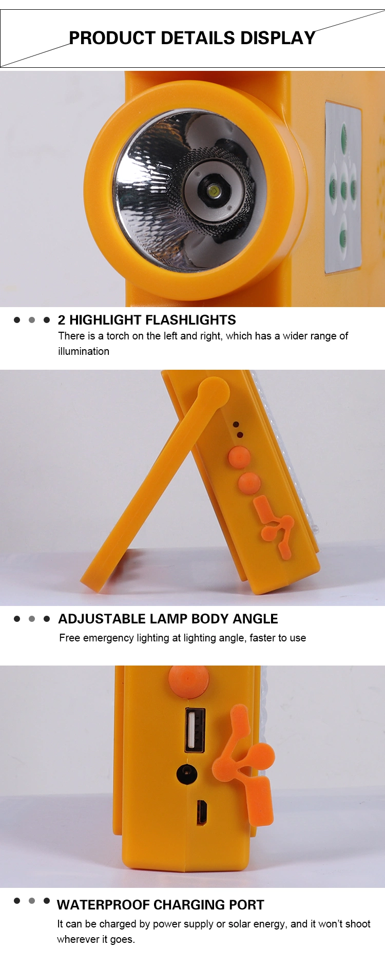 Speaker Mobile LED Floodlight Portable Emergency Rechargeable Bluetooth Power Camping Solar Flood Light
