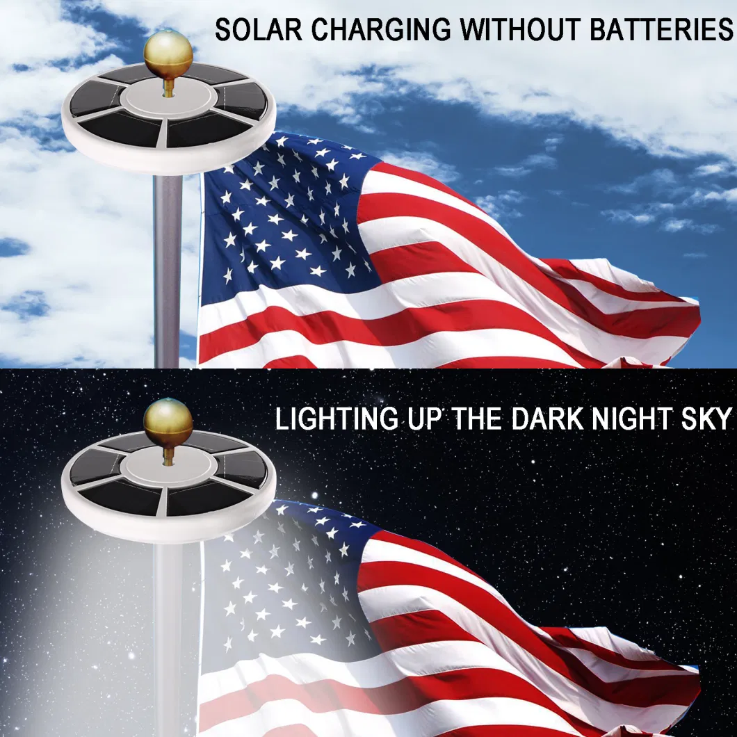 Solar Flagpole Light 26 LED Powered Night Light Lighting Outdoor Camping