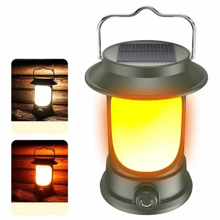 Multifunctional Folding Solar Light Camping Lamp Type-C Rechargeable Outdoor Light for Garden