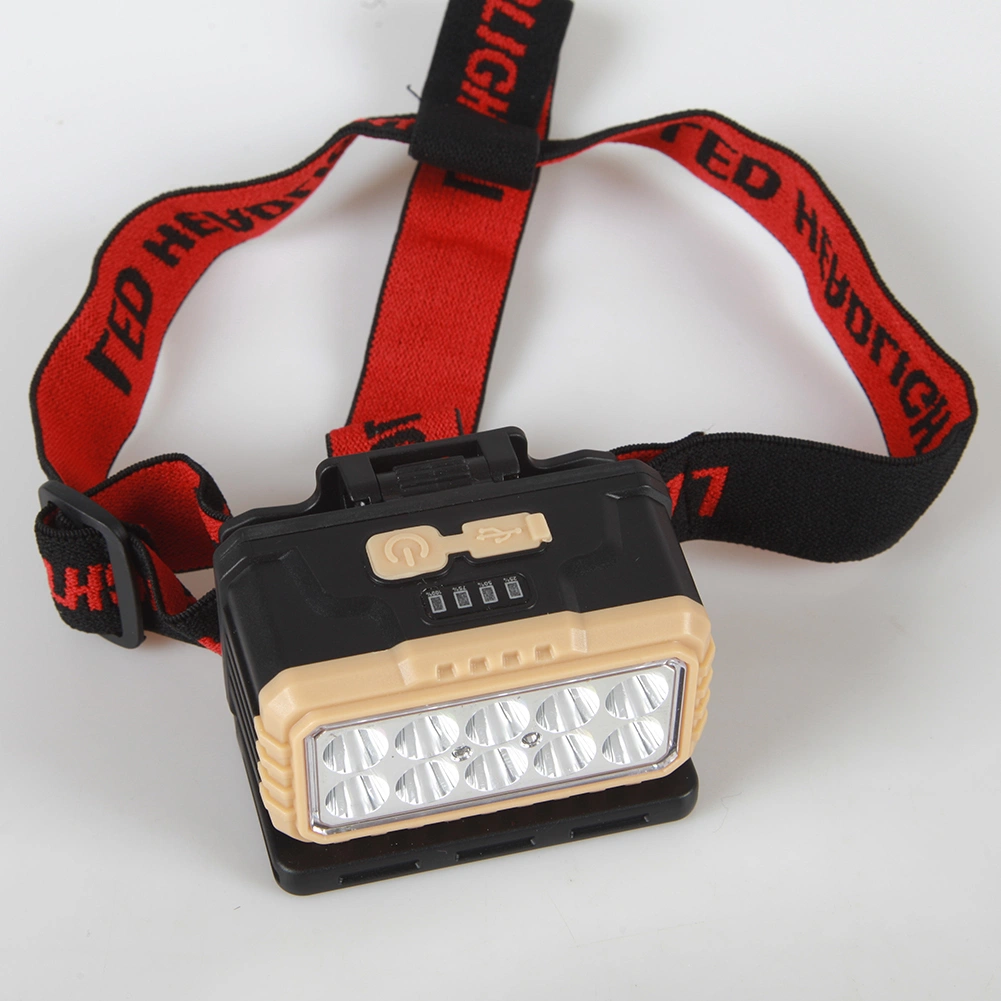 Yichen Solar Rechargeable LED Headlamp with Red Warning Light