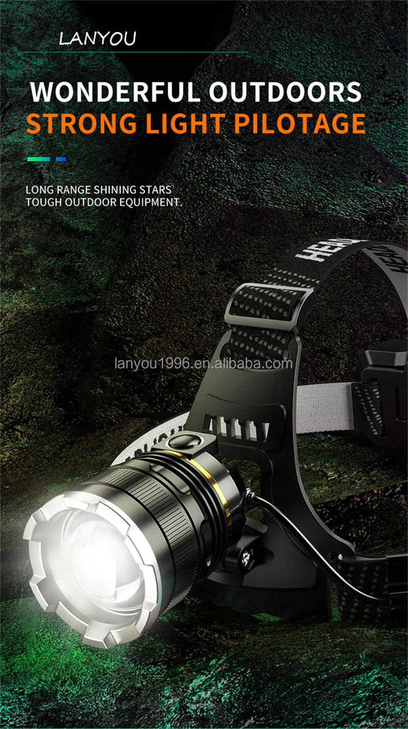 LED Headlamp Sensor Headlight with Built-in Battery Flashlight Lantern