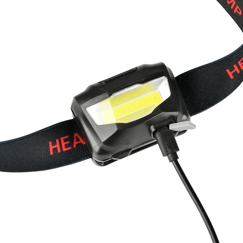 Glodmore2 Hot Selling 4 Modes USB Charging COB LED Headlamp, LED Multifunction Camping Mining Camping Headlamp