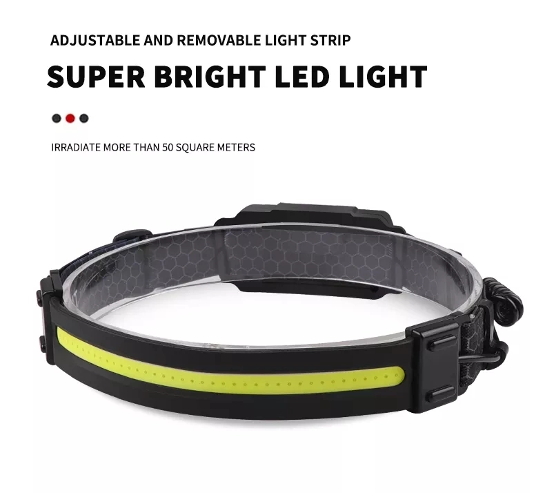 COB Super Bright 12 LED High Power Headlamp Outdoor Camping Head Torch USB Rechargeable Head Light Powerful Flashlight Torch Headlamp