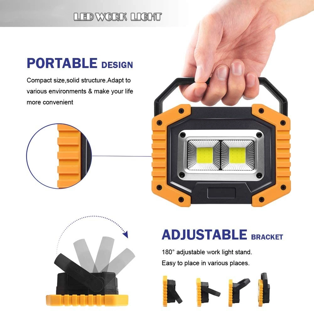 New Outdoor Camping Powerful COB LED Work Light Waterproof Searchlight Portable USB Rechargeable Work Lamp Flashlight Hand Emergency Light