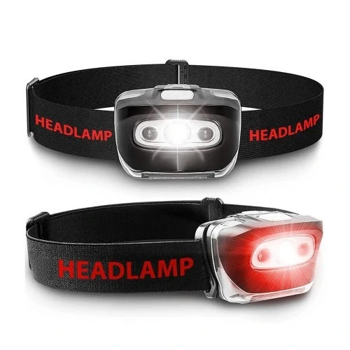 LED Light Red Safety Head Lamp Outdoor Adjustable Headband Flashlight S500 Headlamps