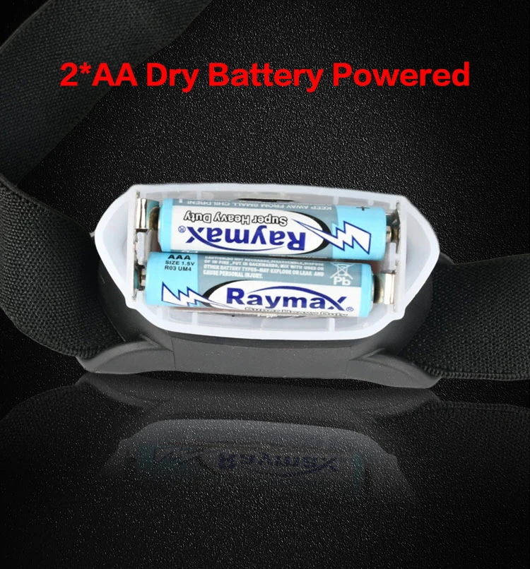 Brightenlux Customized Logo Lightweight Dismountable 2*AA Dry Battery TPR LED Headlamp Headlight with 3 Modes