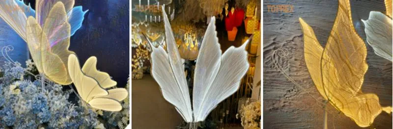 New Wedding Decorations Luminous Butterfly Wings Pendants Wedding Hall Lighting