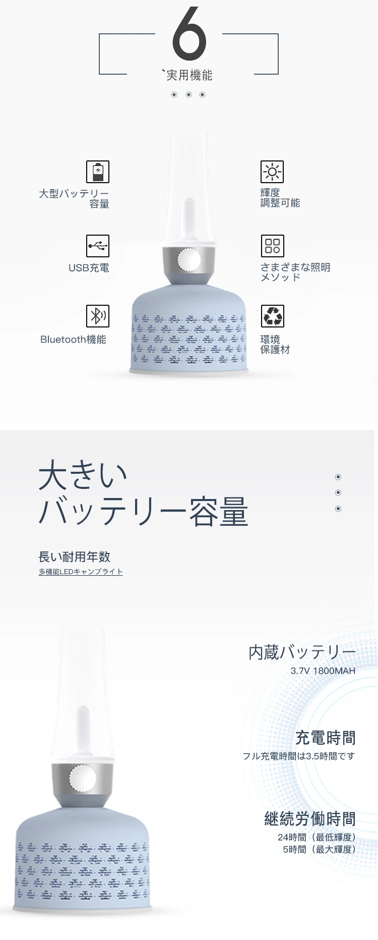 Goldmore2 Japan Fancy Portable Custom LED Camping Lantern Light Bluetooth