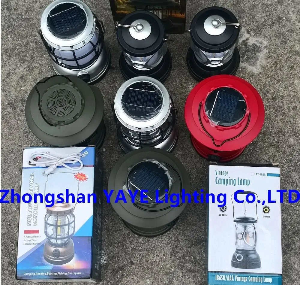 Yaye 2023 Hot Sell Newest Design 20W Solar High Power Portable Emergency LED Camping Light 1000PCS Stock/ 2 Years Warranty China Best Solar Factory Supplier