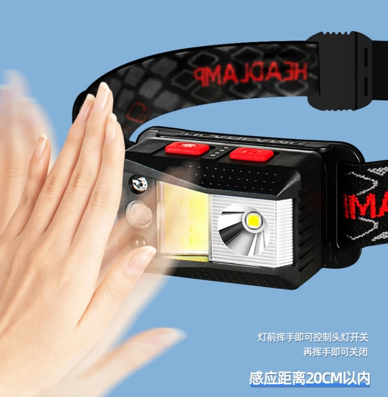 5W Red Light COB Mini Running Head Lamp USB Rechargeable LED Headlamp