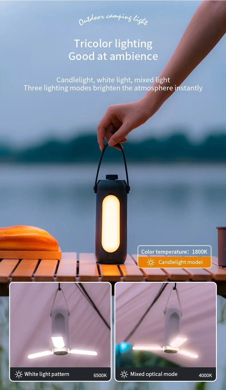 360 Degrees Outdoor Portable Hanging Tent Camping USB Rechargeable Light