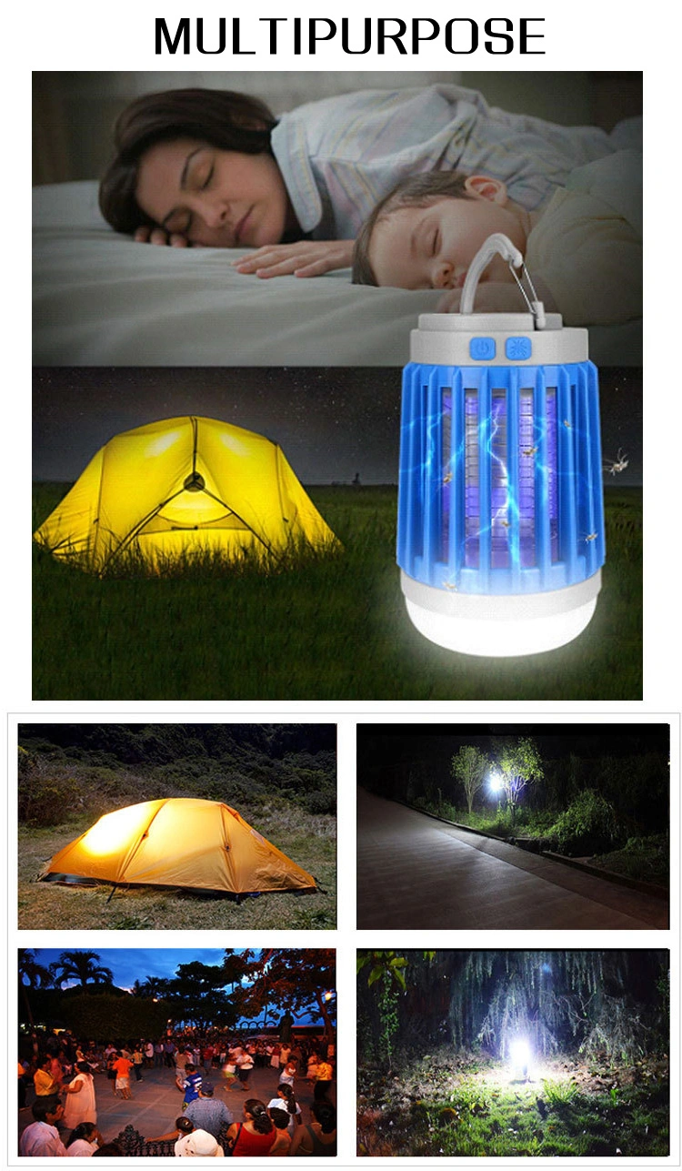 Brightenlux 3 in 1 UV Lantern Waterproof USB Rechargeable Solar Panel Mosquito Killer Flashlight Camping Lamp Outdoor or Indoor UV Light