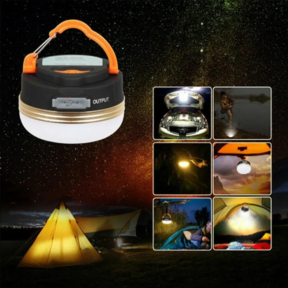 Portable Emergency LED Camping Light with Magne Power Bank for Hiking Tents Home