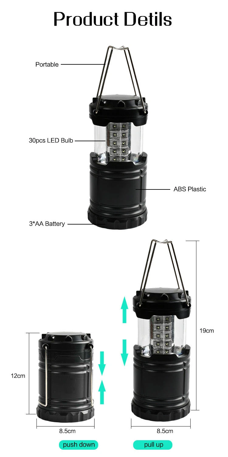 Glodmore2 2022 Factory Wholesale Cheap Emergency Waterproof Outdoor Handheld 30 LED Camping Lantern Light