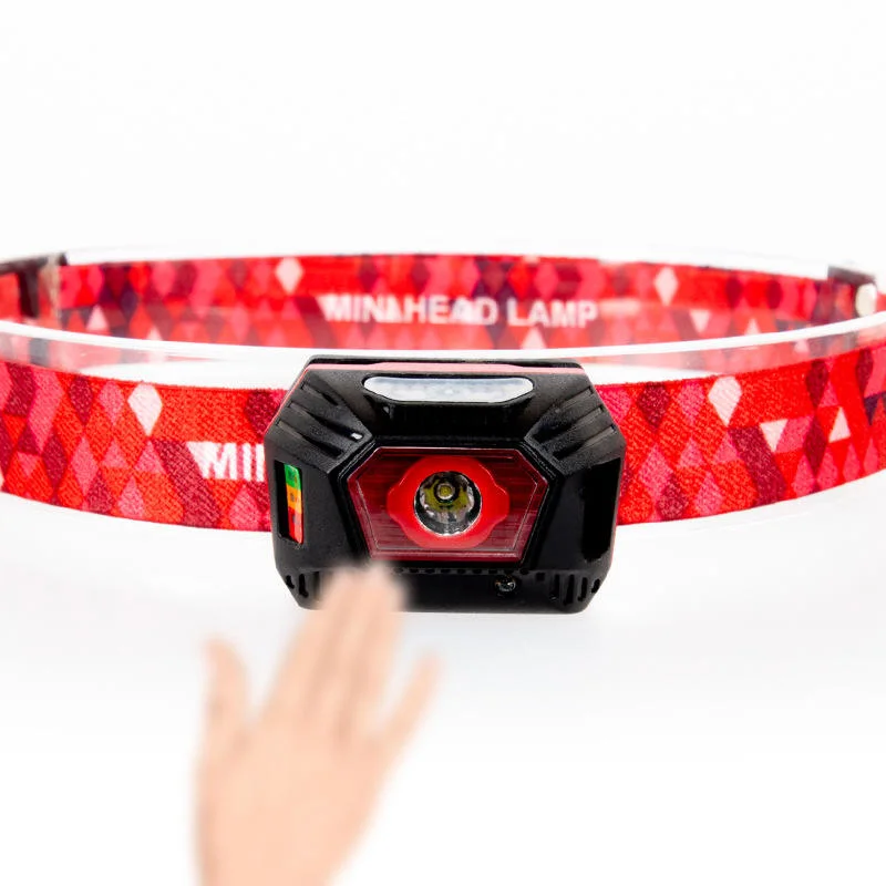 Glodmore2 Customized Logo 60 Adjustable 600lm Sensor Ipx4 Waterproof Super Power LED Headlamp with 4 Light Modes for Children