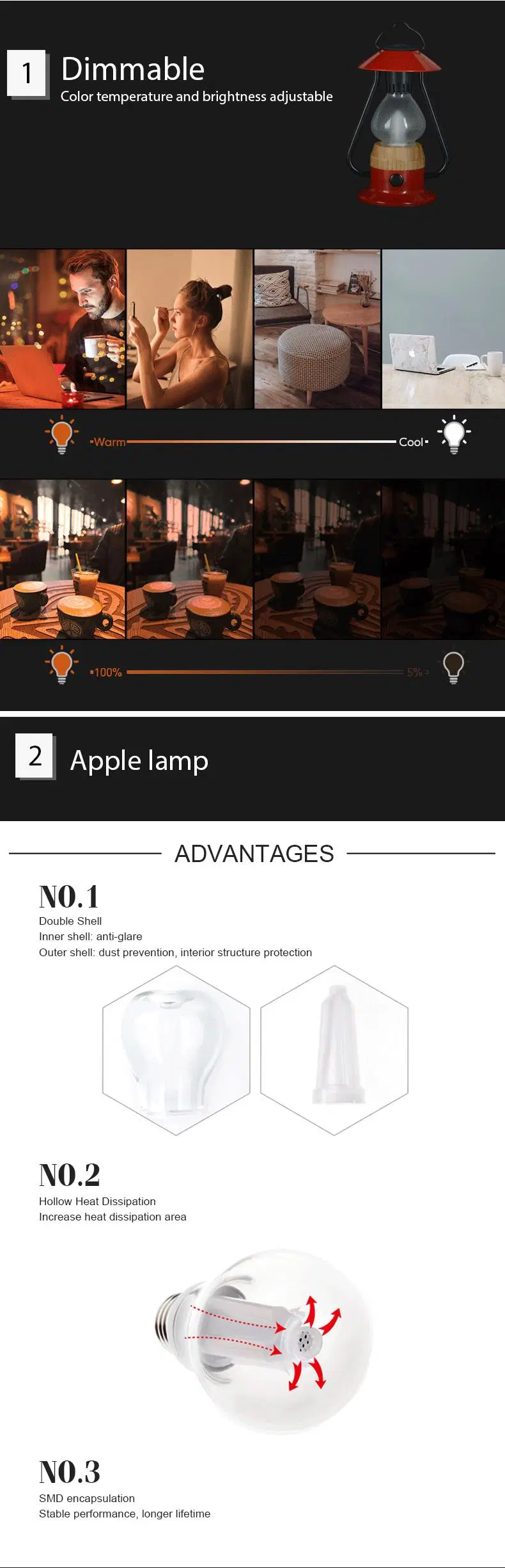 Wild Land New 5 Element LED Lantern Outdoor Light Smart Light Speaker Light