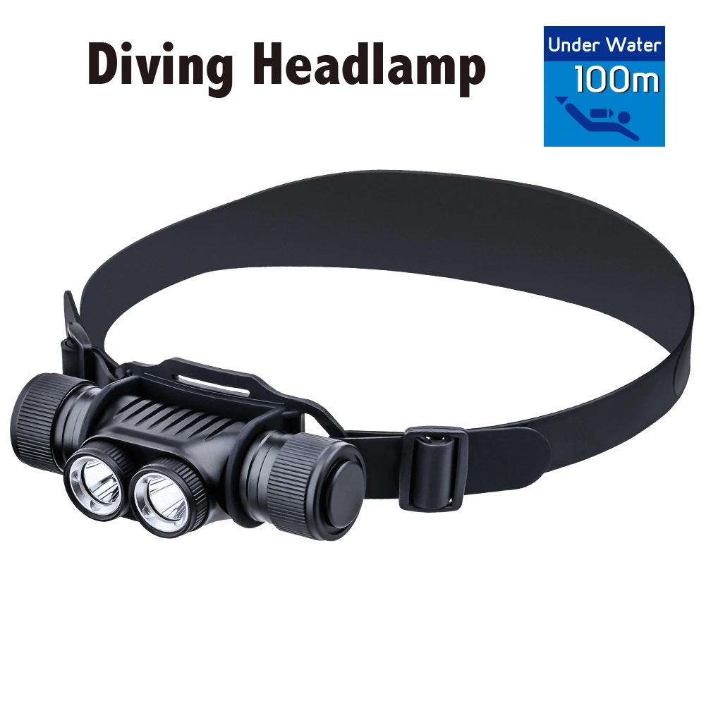 New Double LED Headlamp Mini USB Charging Builit-in Battery Magnet Headlight