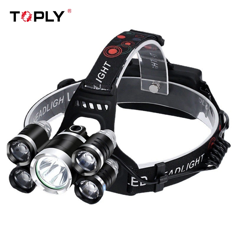 Outdoor USB Sensing Prime Focus Five LED Lighting Camping/Fishing Headlights