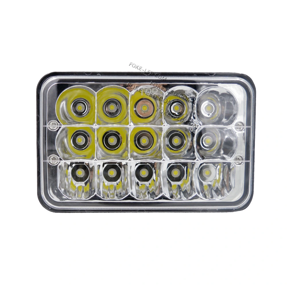 45W 6.6&quot; Foke Rectangle LED Headlights with Spot Flood for Outdoor Vehicle LED Lighting