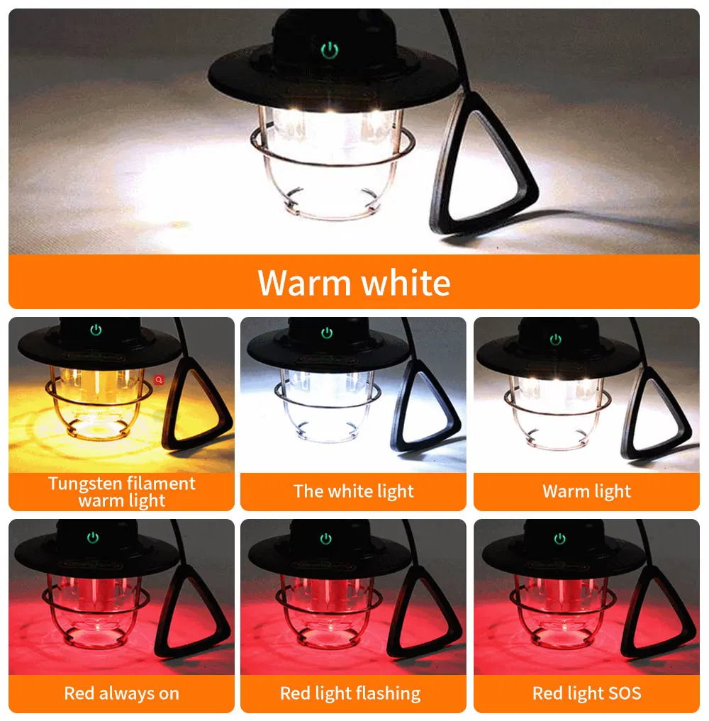 LED Rechargeable Outdoor Waterproof Foldable Portable Garden Lantern Camping Light