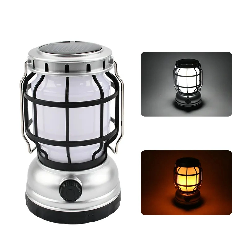 Portable Camping Lights Outdoor LED Small Lantern Stepless Dimming Type C Retro Camping Lamp Rechargeable