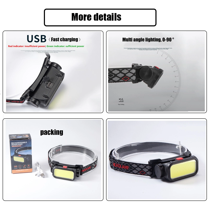 Multifunctional Flashlight Adjustable LED Emergency Headlamp for Cycling Fishing Running Mining