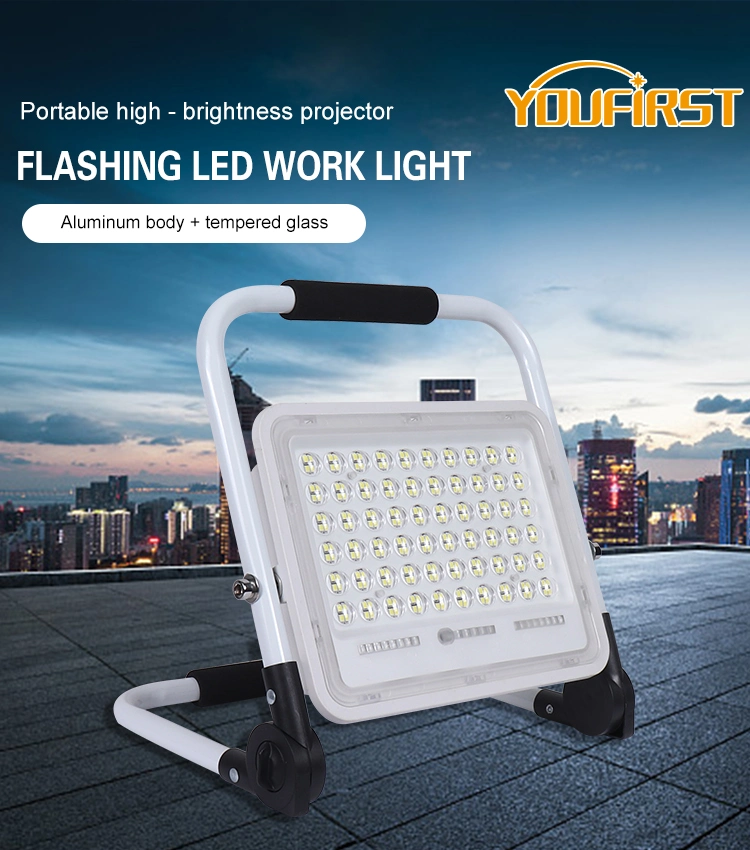 High Quality Energy Saving Camping Outdoor IP65 60W 100W 200 W Rechargeable LED Flood Light