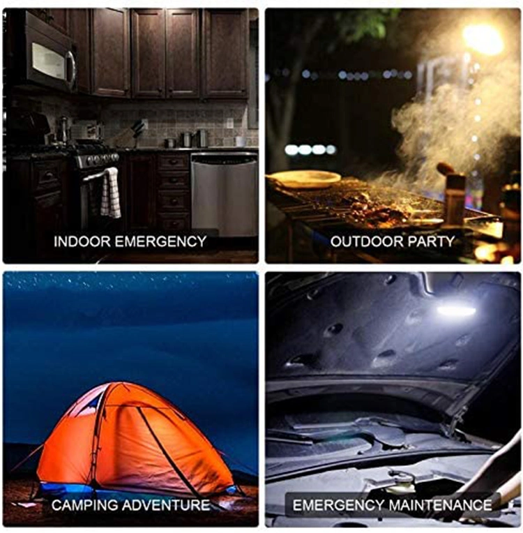 Brightenlux Multi-Function Rechargeable Folding Mini Long Range 7 LED White Solar Camping Light with Hook